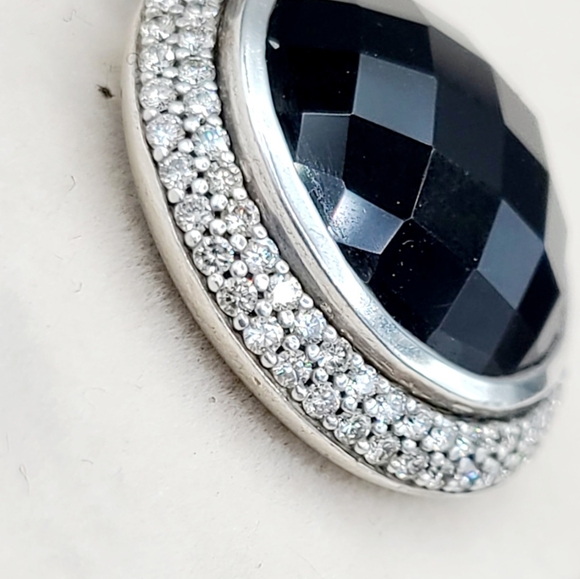 David Yurman Cerise 18mm Black Onyx Diamond Pendant - Picture 8 of 10